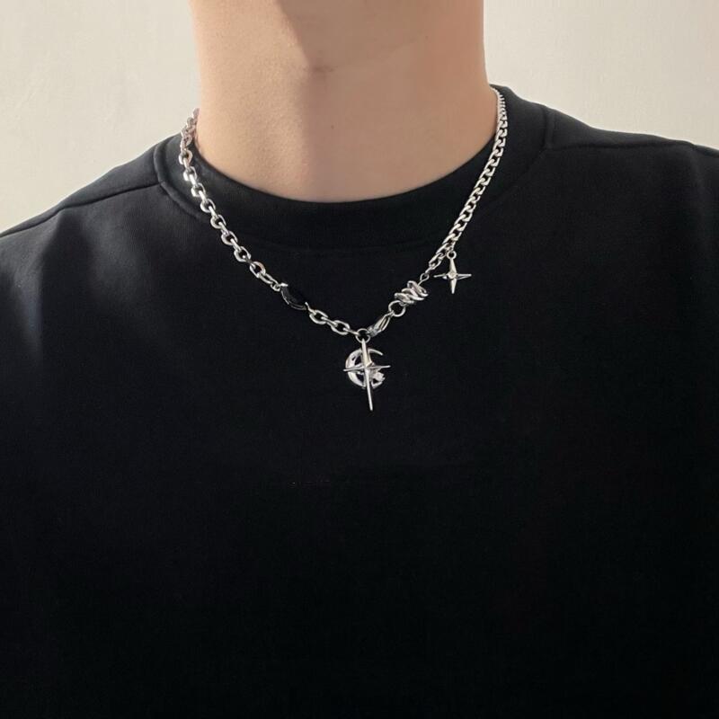 2023 Korean Fashion Goth Punk  - Men Accessories Neck Chain review and price